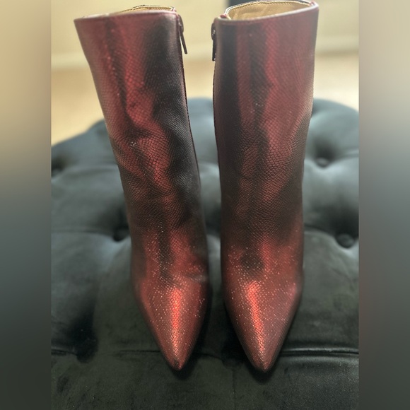 Dark Red Metallic Ankle Boots - Size 9 - Never Worn - Picture 11 of 15